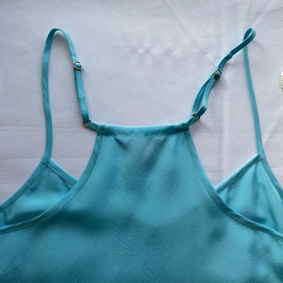 Lilly Pulitzer Silk Dusk Light Blue Racerback Tank Top Size Extra Small - Picture 7 of 14